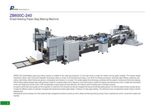 ZB600C-240 Sheet-feeding Paper Bag Making Machine