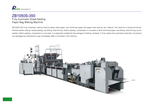 ZB1050S-350 Fully Automatic Sheet-feeding Paper Bag Making Machine